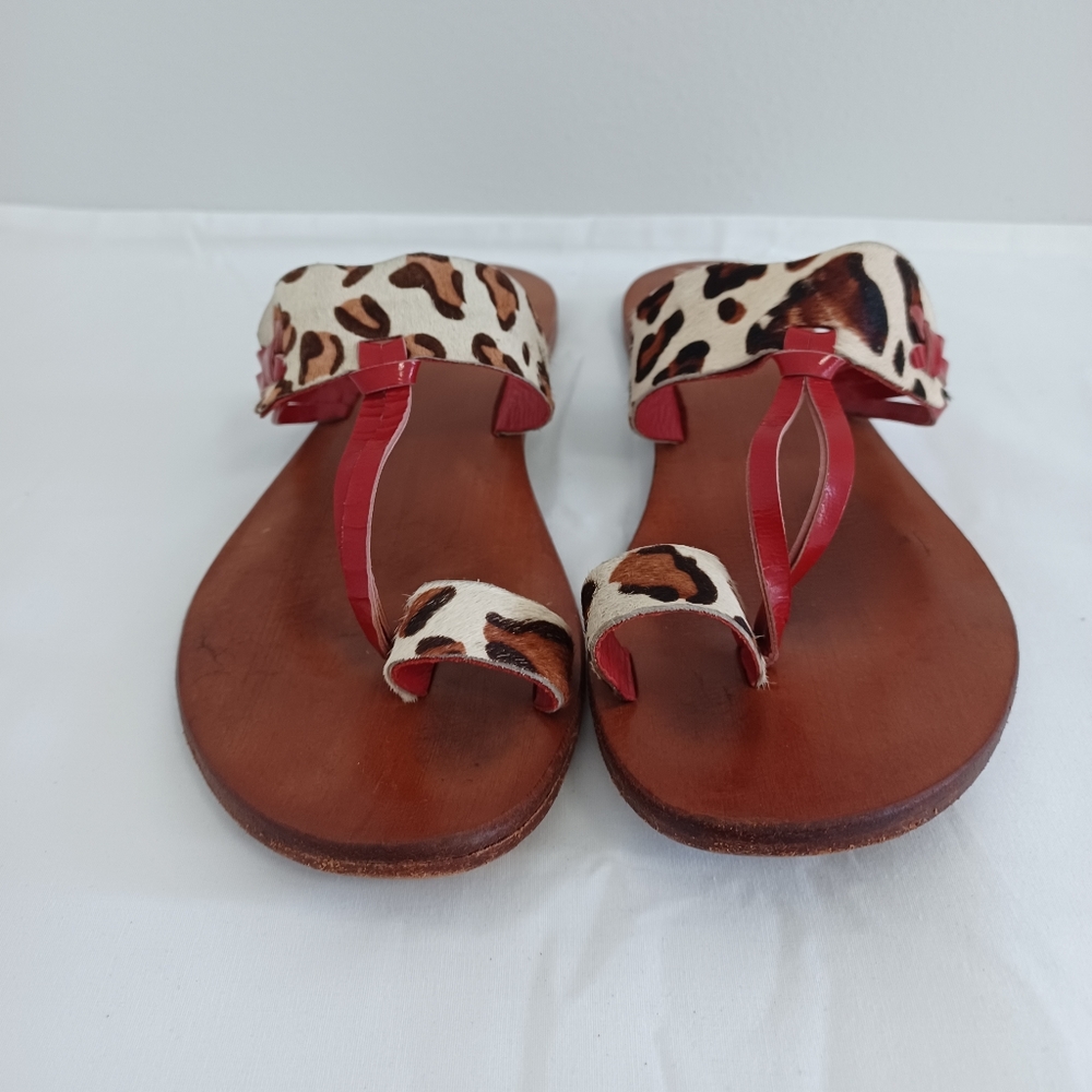 Luichiny red Brown sandals  flip flop size 9 Jiraffskin
